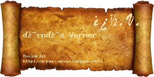 Árpás Verner névjegykártya